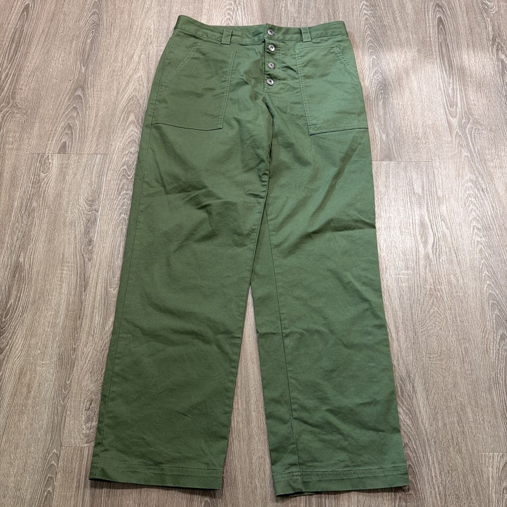 Columbia Holly Hideaway Pants Women's Size 14 Straight Leg Button Up Green‎